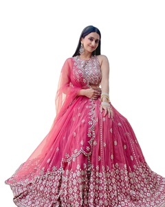 พราวและน่าประทับใจของผู้หญิงหนัก Georgette ลำดับ Zari แฟนซีทำงาน Lehenga Choli กับผีเสื้อสุทธิ Dupatta - Product Image 1