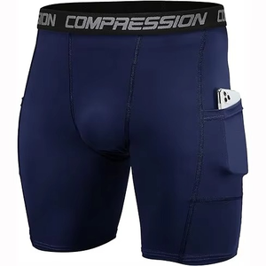 Pantalones Cortos de Compresión de Lona con Estampado Personalizado para Hombre, Cintura Elástica, Transpirables, Ecológicos, Impermeables, de Secado Rápido, para Yoga - Product Image 1