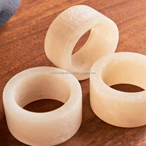 Servilleteros modernos hechos a mano Multicolor, decoración de mesa de resina rectangular para comedor, uso en fiesta de boda, técnica de madera pintada - Product Image 4