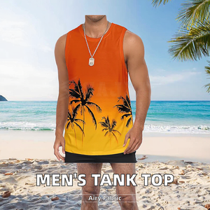 Camiseta sin mangas de cuello cuadrado para hombre, ecológica, deportiva, sublimada, de spandex/algodón, estilo vintage, oversize, de alta calidad - Product Image 5