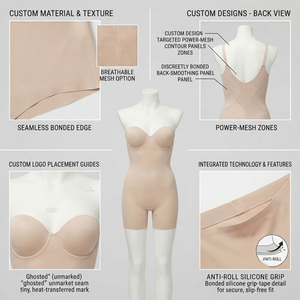 Body Moldeador sin Costuras para Mujer, Transpirable, Control Medio, Tejido de Jersey, Spandex, Algodón, Ecológico, Secado Rápido, para Uso Diario y Deportivo - Product Image 5