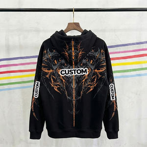 Sudadera con Capucha para Hombre, Estilo Acid Wash, Manga Larga, Corte Holgado, Estilo Gótico Urbano - Product Image 4