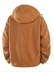 Veste en molleton unie pour homme, col zippé, style décontracté, pour l'automne, sans capuche, en tissu tricoté - Product Image 5