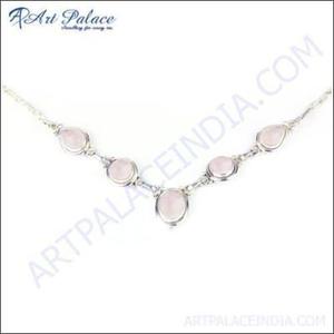 Collier Pendentif Femme Art Palace en Argent 925 avec Morganite et Sertissage Goutte d'Eau, Chaîne Classique à Maillons pour Usage Quotidien - Product Image 4