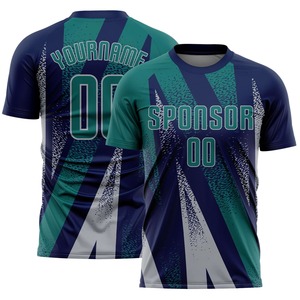 Maillot de football personnalisé sublimé unisexe à manches courtes, en polyester anti-humidité, motif rayé, col rond, vêtements de sport pour adultes - Product Image 6