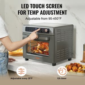 Forno da Banco Multifunzione 12-in-1 in Acciaio Inox da 25L 1700W con Friggitrice ad Aria, Tostapane e Piastra per Pizza - Product Image 4