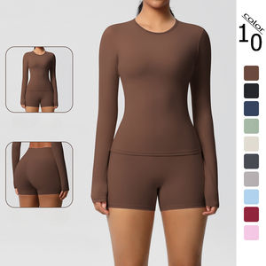 Ensemble de yoga deux pièces en nylon et spandex pour femmes, leggings taille haute et soutien-gorge de sport, vêtements de sport sans couture pour la gym, l'entraînement et le fitness - Product Image 6