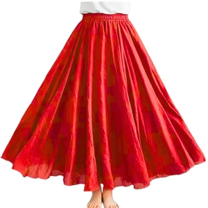 Falda Midi de Satén Étnica, Casual y Elegante para Mujer - Product Image 3