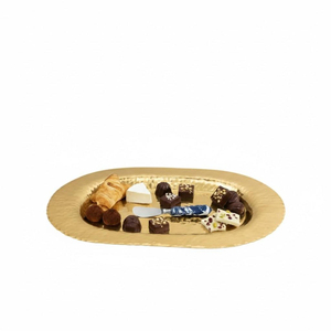 Tazón de metal novedoso para chocolate, hecho a mano con acabado dorado, ideal para regalar en ocasiones como el Ramadán, para servir dátiles, frutos secos y chocolate. - Product Image 1