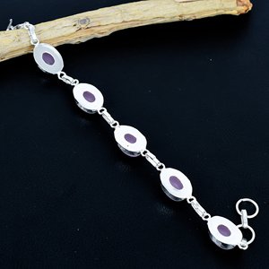 Vintage 925 Silver Opal <b>Bracelet</b> Women's Chain Link Bezel Setting Everyday Wear Green Blue Iridescent Stone Jewelry - Product Image 2