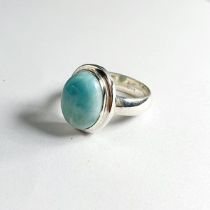 Bague en moissanite de 6,9 grammes, collection élégante de bagues en larimar - Product Image 1