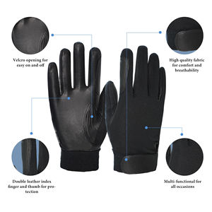 ถุงมือขี่ม้าหนังแท้แบบเต็มนิ้ว ยี่ห้อ Private Label ดีไซน์ทันสมัย ปิดด้วยแถบตีนตุ๊กแก ป้องกันรังสียูวี สำหรับทุกเพศ - Product Image 3