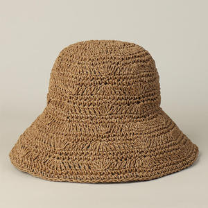 Sombrero de Pescador de Ala Ancha con Lazo, Tejido a Mano, de Poliéster/Algodón para Mujer, Plegable, para Playa, Deportes, Vacaciones y Viajes de Verano - Product Image 2