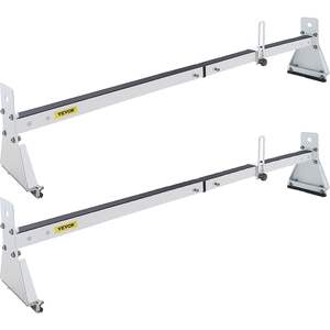 Adjustable Steel <b>Roof</b> <b>Rack</b> <b>for</b> Vans 2 Bars 331 LBS Capacity 52"-63.8" White <b>Roof</b> Ladder <b>Rack</b> Ladder Stoppers Rain Gutters <b>Kayak</b> - Product Image 1