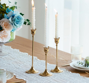 Juego de 3 Candelabros de Latón Dorado, Hechos a Mano, Duraderos, Decorativos para Navidad, Centro de Mesa - Product Image 6