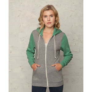 Sudadera con capucha de forro polar lisa para mujer, transpirable, talla grande, con cremallera, de algodón - Product Image 2