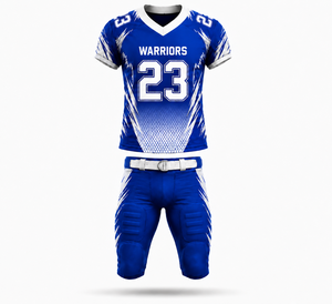 Uniforme de Fútbol Americano para Hombre Warriors, Conjunto de Jersey y Pantalones con Estampado por Sublimación Azul y Blanco, Número 23, Poliéster Transpirable - Product Image 2