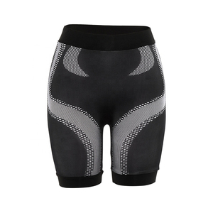 Shorts cyclistes taille haute sans coutures pour femme - Tissu technique respirant en maille avec compression - Idéal pour la gym et le yoga - Product Image 1