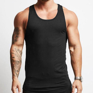 Camiseta sin Mangas de Punto para Hombre, Color Naranja Sólido, Cuello Redondo, Secado Rápido, Estilo Deportivo Informal - Product Image 2