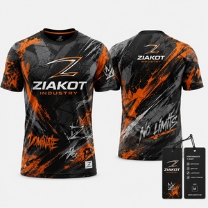 ZIAKOT industry New design Men's Custom Red White-Black Performance <b>T</b>-<b>Shirt</b> - Product Image 6