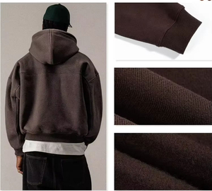 Nouveauté 2026 – Sweat à capuche zippé uni pour homme avec poche kangourou – Fabrication sur demande OEM ODM – Vente en gros - Product Image 5