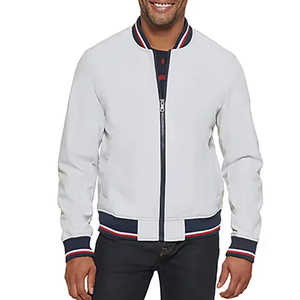 Lightweight Customized <b>Men's</b> Varsity Baseball Letter <b>Jacket</b> Blue Yellow Stand Collar Stitched Text Logo Embossed Breathable - Product Image 5