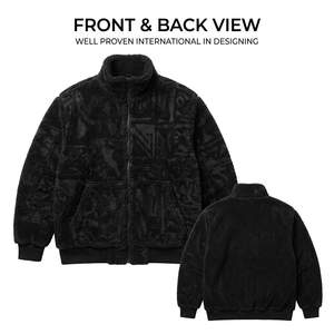 Veste polaire Sherpa Premium 350 GSM 100% Laine Respirante Col Rabattable Fermeture Éclair Intégrale Vêtement d'extérieur Automne - Product Image 2