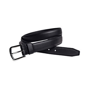 Cinturón de Cuero Genuino Delgado con Hebilla Desmontable, Cinturón de Moda para Jeans, Diseño Minimalista, Hebilla Automática de Aleación - Product Image 1