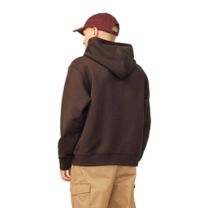 Sweat à capuche décontracté pour homme, couleur marron foncé, coupe oversize, avec poches kangourou et manches longues - Product Image 6