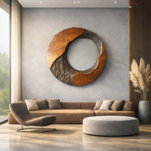 Escultura de madera orgánica única para colgar en la pared, arte de pared de madera hecho a mano para decoración de pared de muebles de sala de estar - Product Image 1