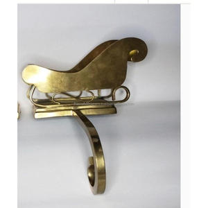 Simple Design <b>Stocking</b> <b>Holder</b> Brass Antique Finish Christmas Decoration <b>Stocking</b> Hook Living Room Tabletop - Product Image 3