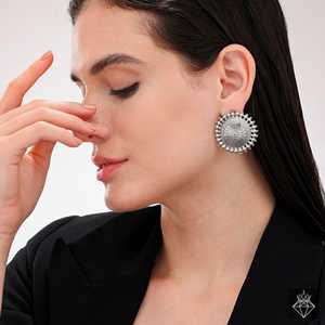 Hot PRAO Boucles d'oreilles en argent oxydé Collection de bijoux fins - Product Image 4