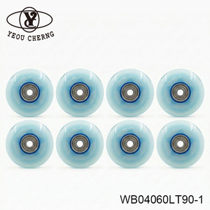 Furniture Caster <b>Wheel</b> 60mm Polyurethane Swivel WB04060LT90-1 Sky Blue Silent <b>Wheel</b> YEOU CHERNG - Product Image 3