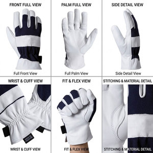 Guantes de Trabajo de Cuero Vacuno de Alta Calidad y Durabilidad con Puño de Seguridad, 11 oz de Grosor, Protección Industrial para Manos de Uso Pesado - Product Image 3