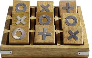 Kids Wooden Nougats and Crosses Tic Tac Toe Board <b>Game</b> Educational Pedagogical Brain Teaser <b>Puzzle</b> Classic Family Strategy - Product Image 2