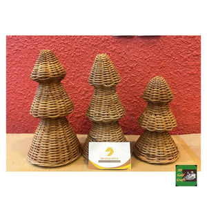 Árbol de Navidad de ratán, decoración de mesa sostenible de mimbre tejido para Navidad, decoración interior del hogar, hecho en Vietnam - Product Image 4