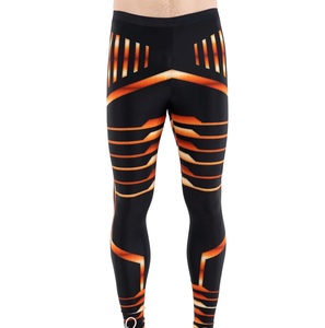 High Quality Men <b>Legging</b> Printed Design Nylon Fabric <b>Seamless</b> <b>Leggings</b> Breathable Quick Dry Customizable Color and Logo - Product Image 2