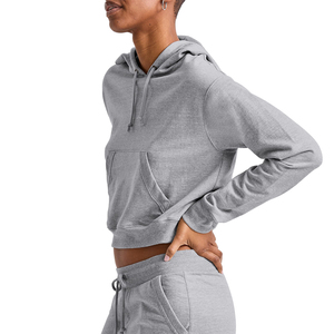 Haut court à capuche oversize pour femme, 100 % coton molletonné, séchage rapide, respirant, design personnalisé, nouvelle collection, haute qualité - Product Image 3