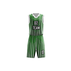 <b>Men's</b> Breathable Sleeveless <b>Basketball</b> <b>Vest</b> Sportswear with Striped Print Heat Sublimation Loose Jersey Uniform Set - Product Image 3