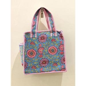 Sac fourre-tout en coton à imprimé indien fait main, petit sac de shopping, mini sac à main pour femme, cadeau bohème pour elle - Product Image 2