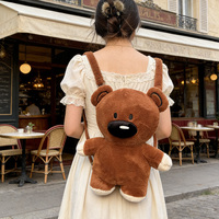 Sac à dos en peluche pour enfants - Ours en peluche - Design personnalisé - Matière polyester - Cadeau d'anniversaire - Fonction anti-stress
