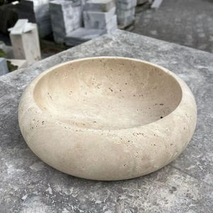 ชามผลไม้คอนกรีตทรงกลมขนาดใหญ่แบบคลาสสิก เป็นมิตรกับสิ่งแวดล้อม งานฝีมือ ชามหินอ่อน พร้อมโลโก้สั่งทำพิเศษสำหรับตกแต่งบ้าน UO - Product Image 1