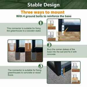 Serre extérieure robuste 8 x 12 avec double porte, grande serre en polycarbonate avec deux options de ventilation pour l'entretien du jardin - Product Image 5