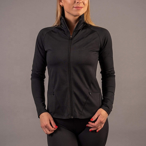Custom Logo Printed Breathable Lightweight Plus Size Women's Sports Zip Top Gym Yoga <b>Workout</b> Fitness <b>Jacket</b> - Product Image 4