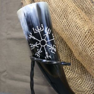 Traditional Viking Mead Horn <b>Mug</b> Natural Ox Horn Nordic Beer Cup Costume Reenactment Gift - Product Image 5