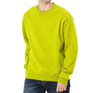 เสื้อสเวตเชิ้ตคอกลมสีเขียวล้วนสำหรับผู้ชาย ทรงปกติ ผ้าฝ้ายถัก 100% สวมใส่สบายๆ สไตล์ฤดูใบไม้ร่วง - Product Image 1