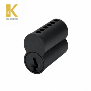 Cilindro de Cerradura de Puerta de Latón con Múltiples Opciones de Ranura para Llave, Negro Mate, 6 Pines, Ranura Tipo E SFIC para Seguridad en Edificios Comerciales - Product Image 1