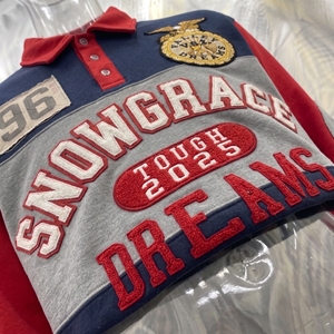 Veste pour garçons Snowgrace à manches courtes, color block, respirante, col en V, logo brodé, coupe décontractée, printemps-été, vêtements pour adultes - Product Image 2