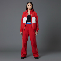 Ensemble de survêtement personnalisable pour femme, en nylon épais 100% et polyester, avec broderie en dentelle, idéal pour l'hiver, avec empiècements.
