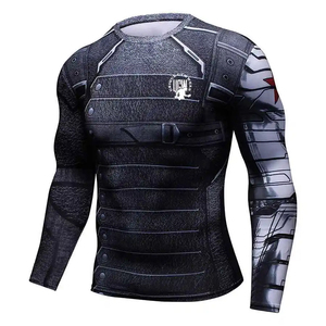 Quick Dry <b>Compression</b> Shirt for Men Gym Training Running Athletic Base Layer Fitness Top Spandex/Polyester Long Sleeve Tight Fit - Product Image 4